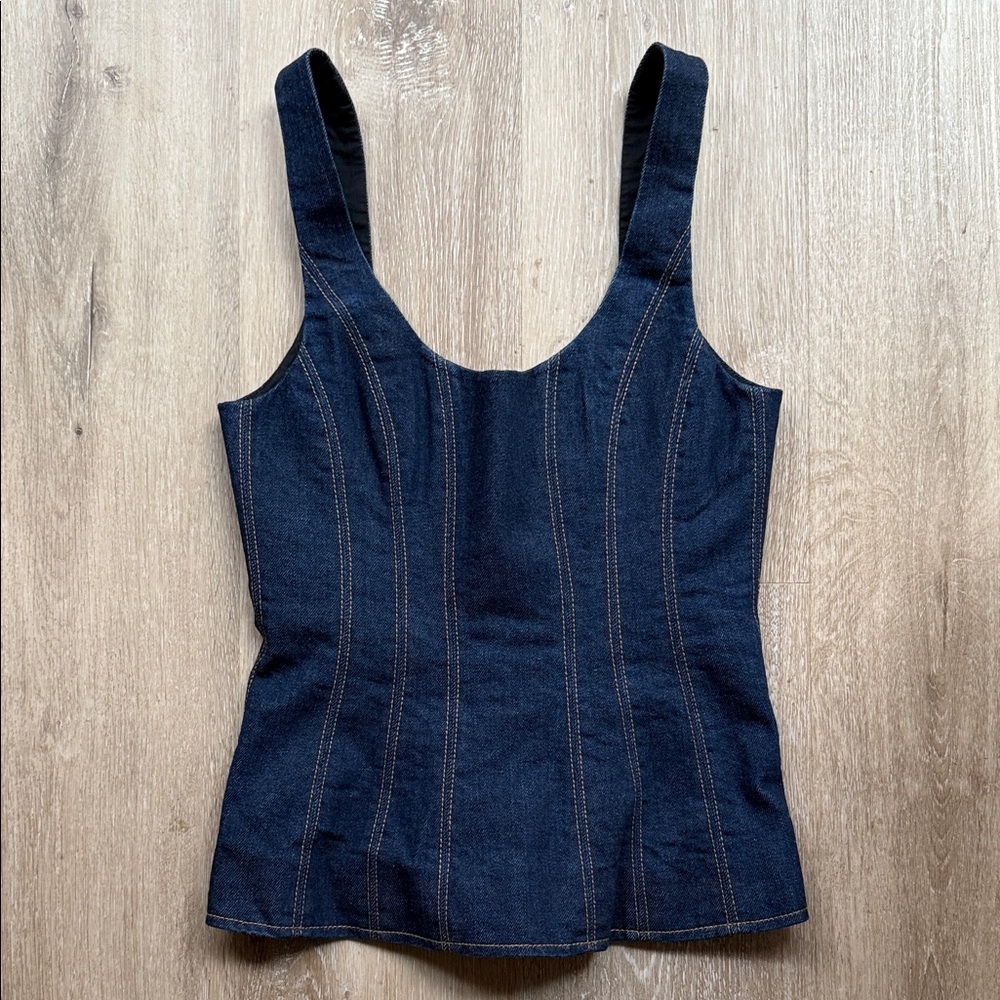 Simkhai Lachlan Denim Corset Top NWOT